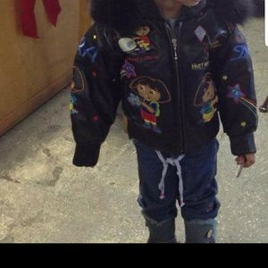 Dora the explorer 100% leather Jacket one of kind.